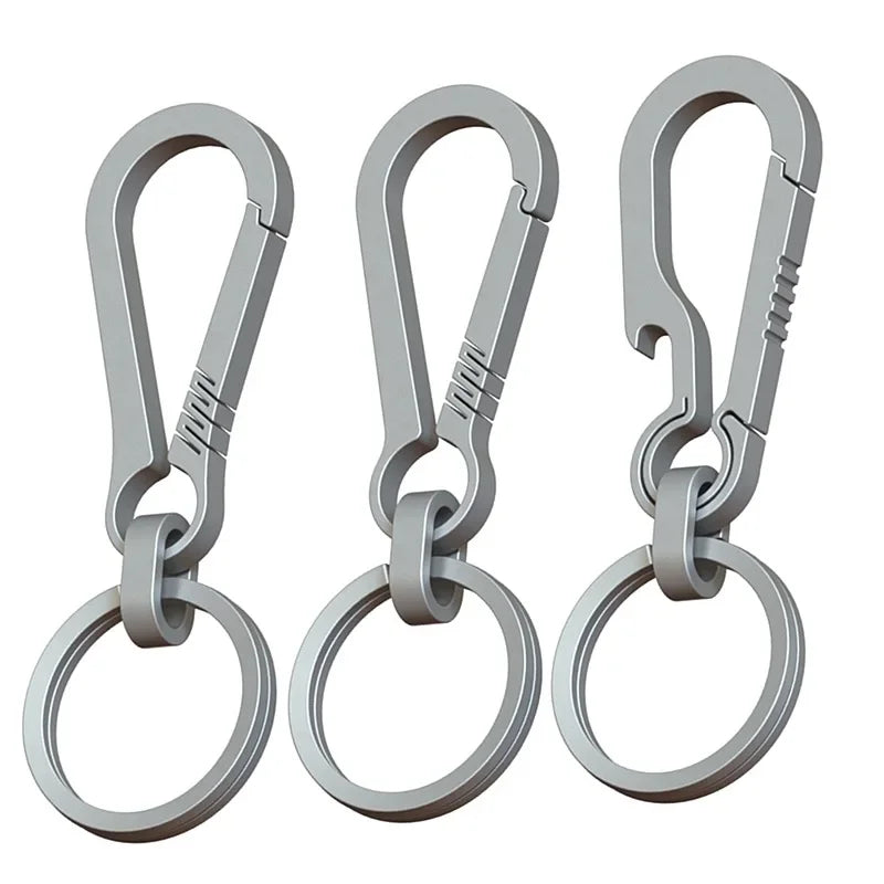 Titanium Carabiner Keychain with Bottle Opener