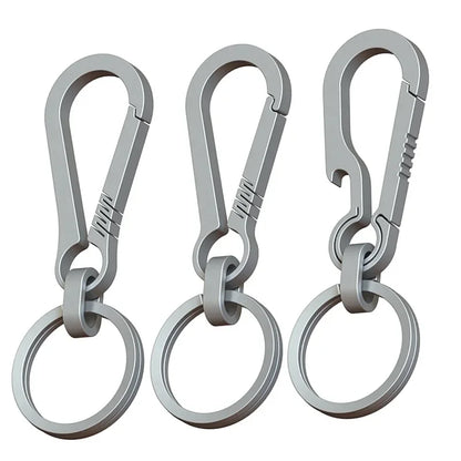 Titanium Carabiner Keychain with Bottle Opener