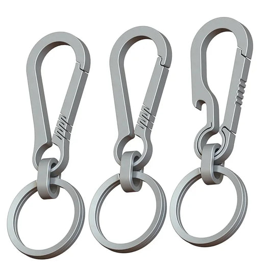 Titanium Carabiner Keychain with Bottle Opener - Outdoor EDC Hook