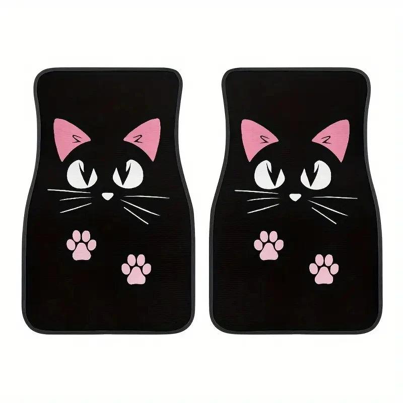 4PC Nordic Cat Cartoon Car Floor Mats Anti-Fouling Windmill Design