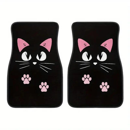 4PC Nordic Cat Cartoon Car Floor Mats Anti-Fouling Windmill Design