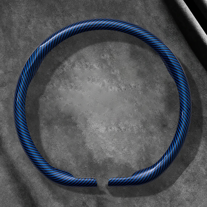 Dodge and RAM Carbon Fibre Suede Steering Wheel Cover - D Shape / Carbon Fibre Blue
