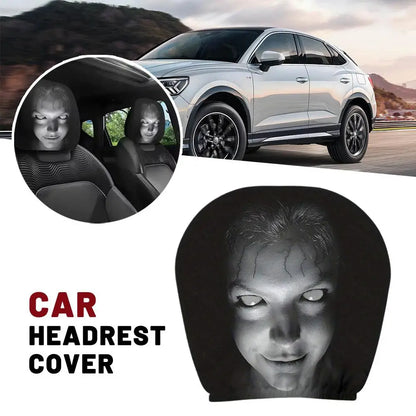 Horror Design Car Headrest Covers 2-Pack Universal Breathable Elastic Fit