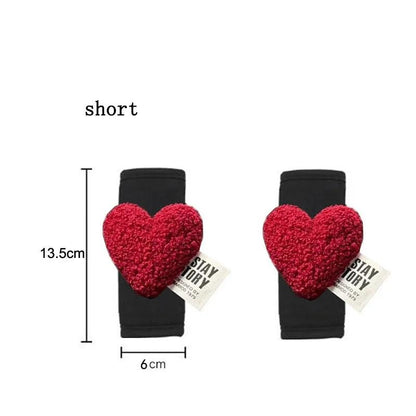 Ice Silk Car Seat Belt Covers Red Heart Retro Design Shoulder Pads