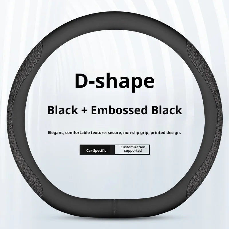 Genesis Ultra-Thin Nappa Leather Steering Wheel Cover - D Shape / Style 4