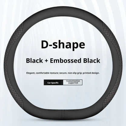 Genesis Ultra-Thin Nappa Leather Steering Wheel Cover - D Shape / Style 4