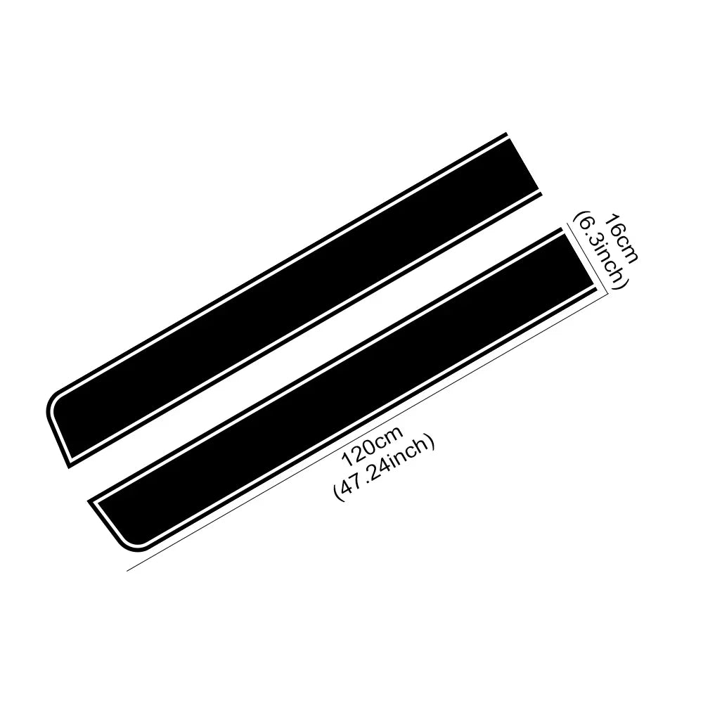 Sports Racing Hood Stripe Sticker – Waterproof PVC Self-Adhesive Car Vinyl Decal - Colorful Laser