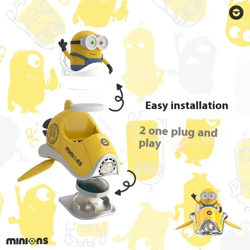 Minions Cartoon Car Air Freshener Rotating Propeller Outlet Fragrance Magnetic Design Auto Accessories Interior Perfume gift - A