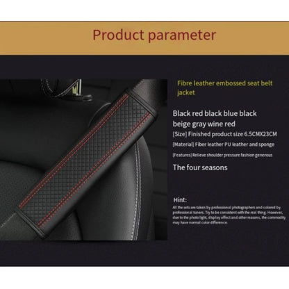 Leather Seat Belt Shoulder Pads – Breathable Safety Covers & Cushion Protection - 1