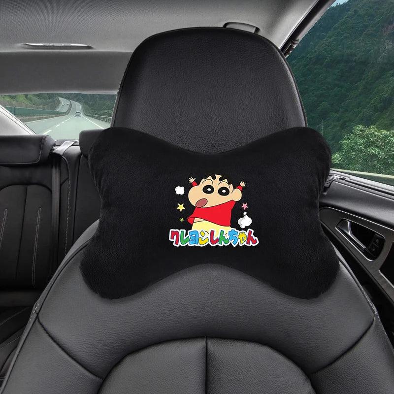 Crayon Shin-chan Car Neck Pillow - Cartoon Headrest Cushion Support