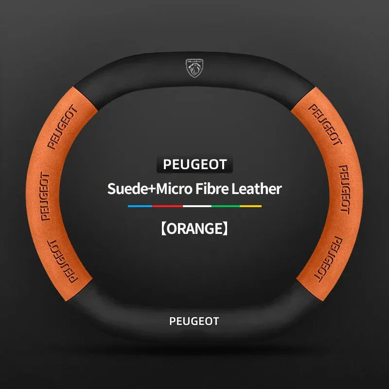 Peugeot 3008 4008 5008 208 2008 Suede Leather Steering Wheel Cover