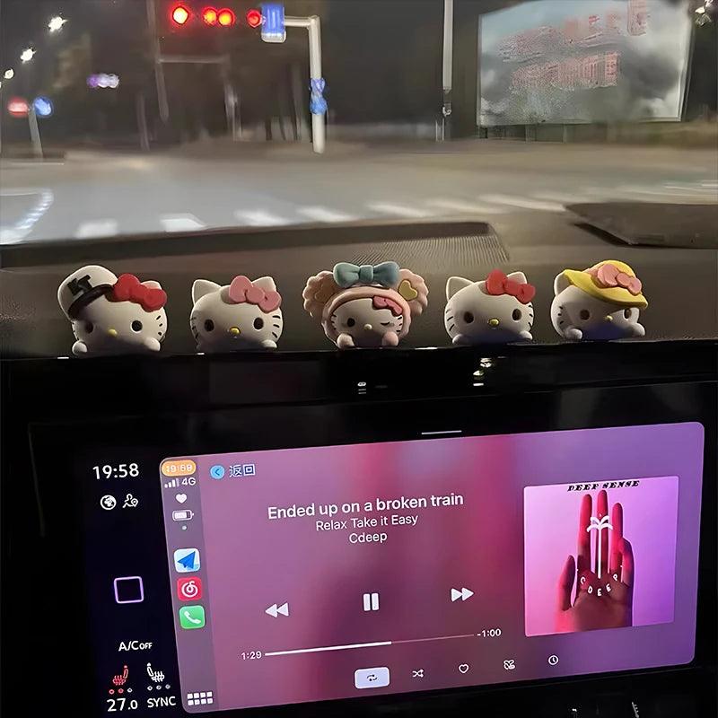 5PC Hello Kitty Car Dashboard Ornaments Japanese Kawaii Charm Set