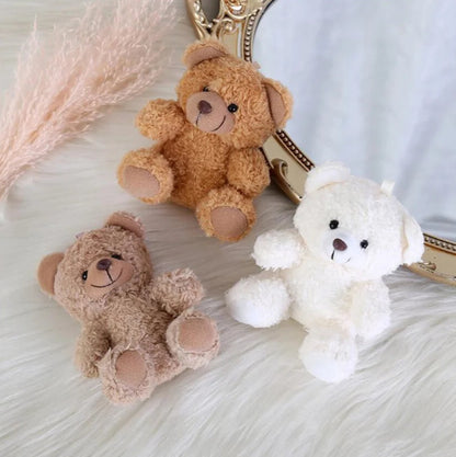 Mini Plush Teddy Bear Pendant – Curly Sitting Doll