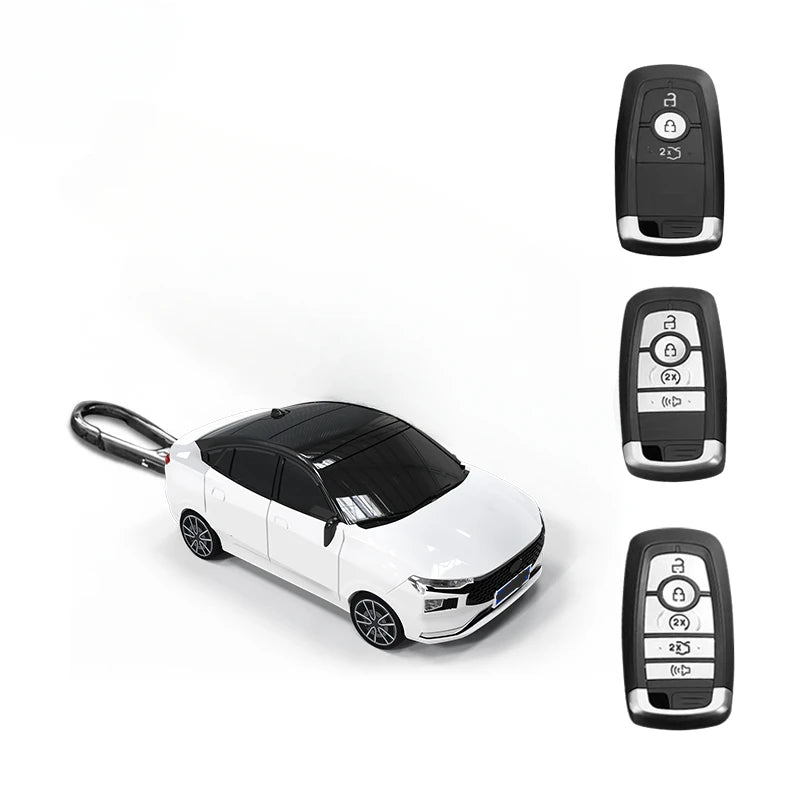 Ford Car-Shaped Key Fob Cover – Mustang, Focus, F-150 & More - Wihte color