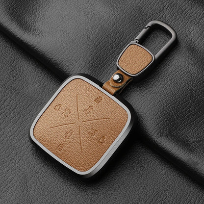 8 Button Aluminum Goatskin Key Case Cover for Zeekr X 001 009