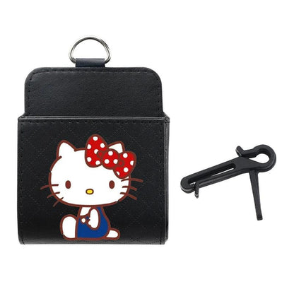 Hello Kitty Kuromi PU Leather Car Air Vent Storage Organizer Bag