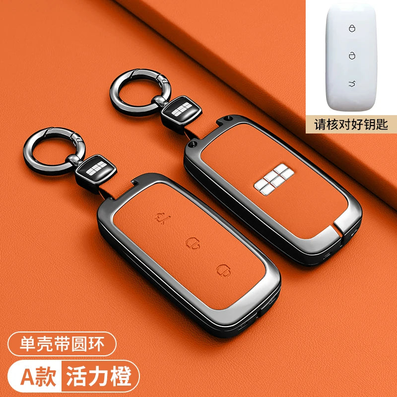 Zinc Alloy Leather Key Case Cover for Geely Galaxy EX5 Proton eM AS