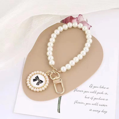 Pearl Shell Bead Keychain - Shiny Phone Bag Charm Accessory