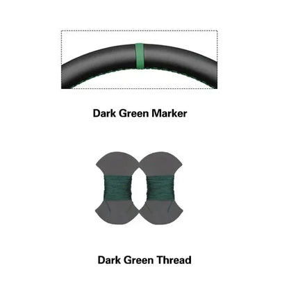 Dodge and RAM Hand-Stitched Steering Wheel Cover - Dark Green Marker