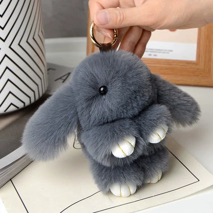 15cm Rabbit Fur Keychain Pendant