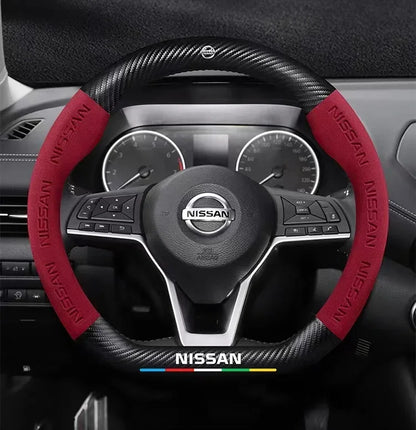Nissan Carbon Fiber Suede Steering Wheel Cover