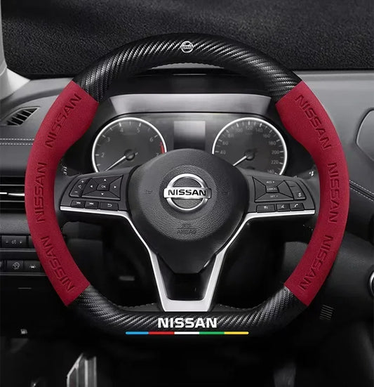 Nissan Carbon Fiber Suede Steering Wheel Cover