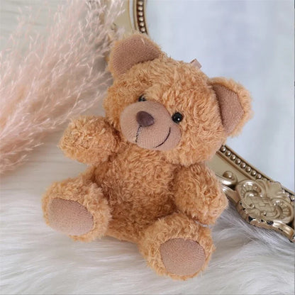 Mini Plush Teddy Bear Pendant – Curly Sitting Doll