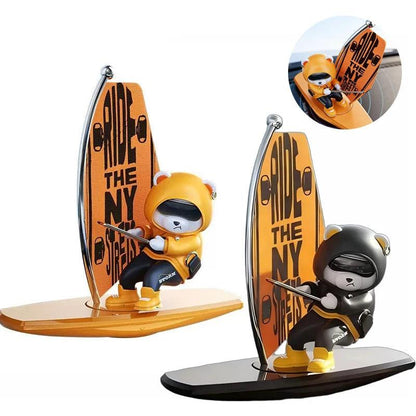 Sailboat Bear Dashboard Ornament - Swinging Rotating Car Decor