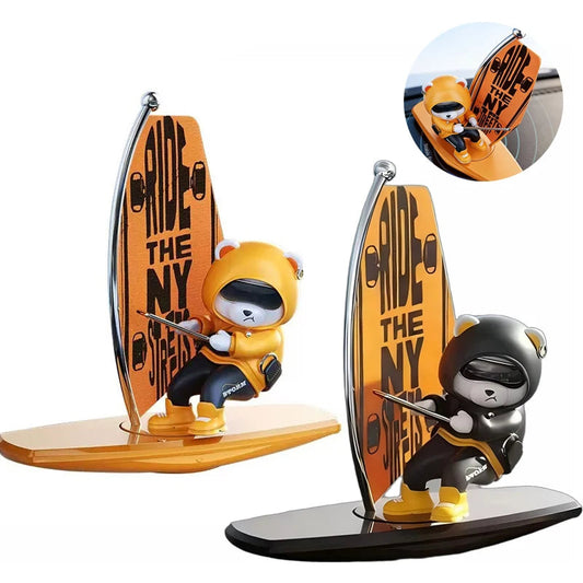Sailboat Bear Dashboard Ornament - Swinging Rotating Car Decor