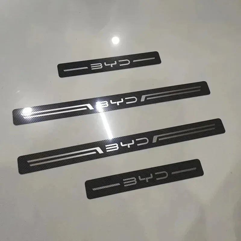 BYD Stainless Steel Door Sill Protector - Carbon Fiber