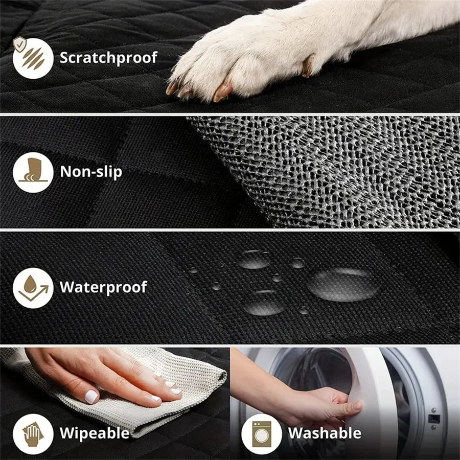 Fabric Dog Car Seat Cover – Quilted, Waterproof & Anti-Slip Pet Protector for Cars, Trucks & SUVs - 