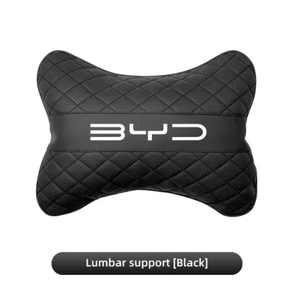BYD Car Headrest & Lumbar Cushion - Black-Lumbar