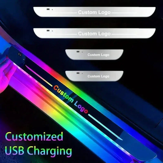 LED Door Sill Light Logo Projector Lamp with USB Power