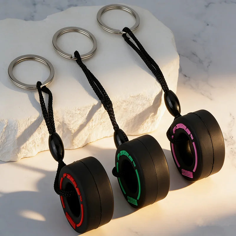 PVC Tire Keychain Car Key Ring Pendant for Auto Modification