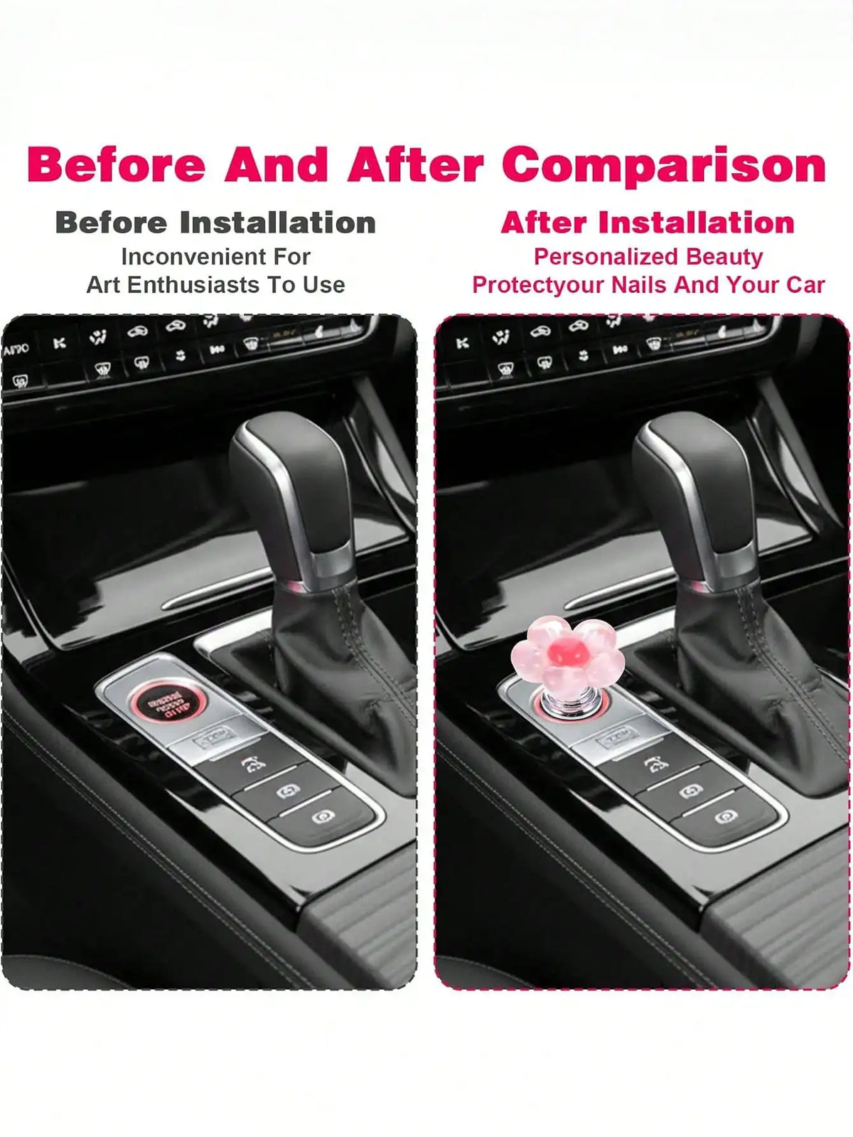 Resin Flower Car Start Button Cover – Cute Interior Decor