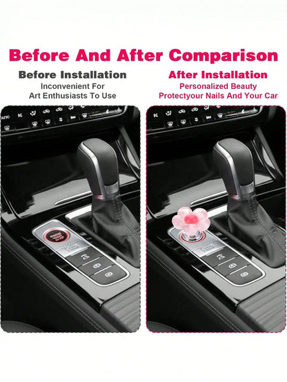 Resin Flower Car Start Button Cover – Cute Interior Decor