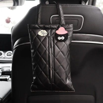 Cloud Cartoon Car Tissue Box Holder - Leather Headrest Mount Organizer