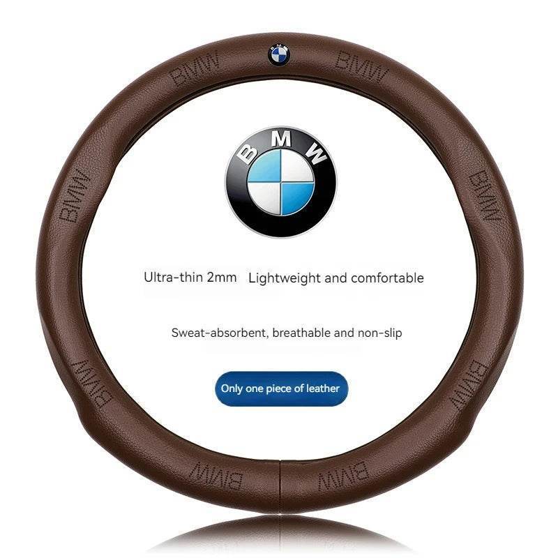 BMW Carbon Fiber Suede Leather Steering Wheel Cover for M Series X1 X3 X5 X6 E39 E46 E87 E90 E92 F10 F15 F25 F30 - BMW Black