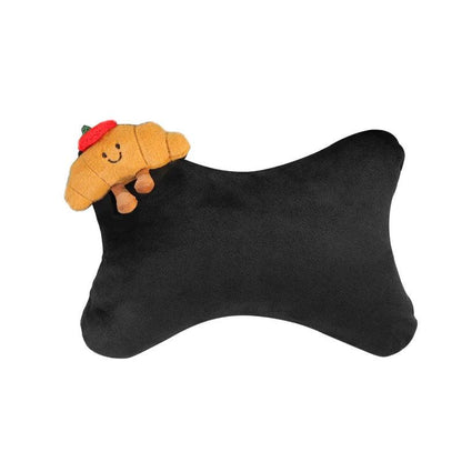Myk plysj bil nakkepute croissant design benformet hodestøtte