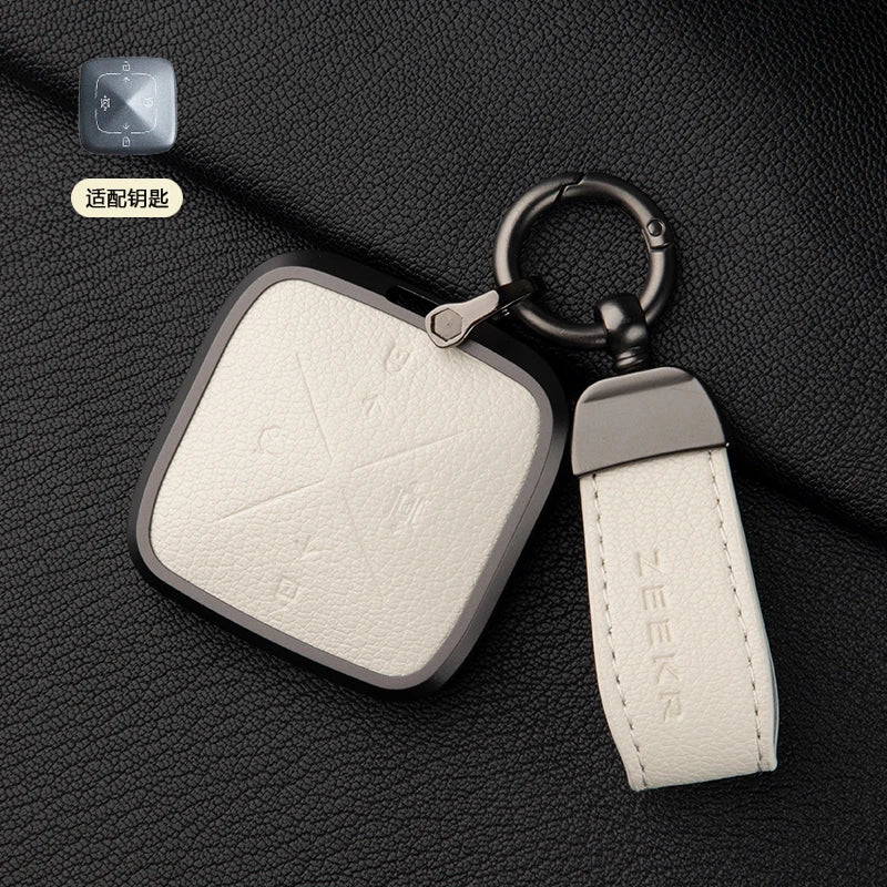 Zinc Alloy Leather Key Cover for Geely ZEEKR 001 7X 009 X Car Fob
