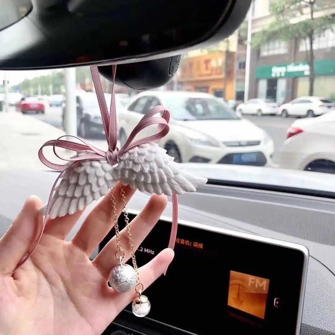 Gypsum Angel Wings Car Pendant Rearview Mirror Decoration Ornament