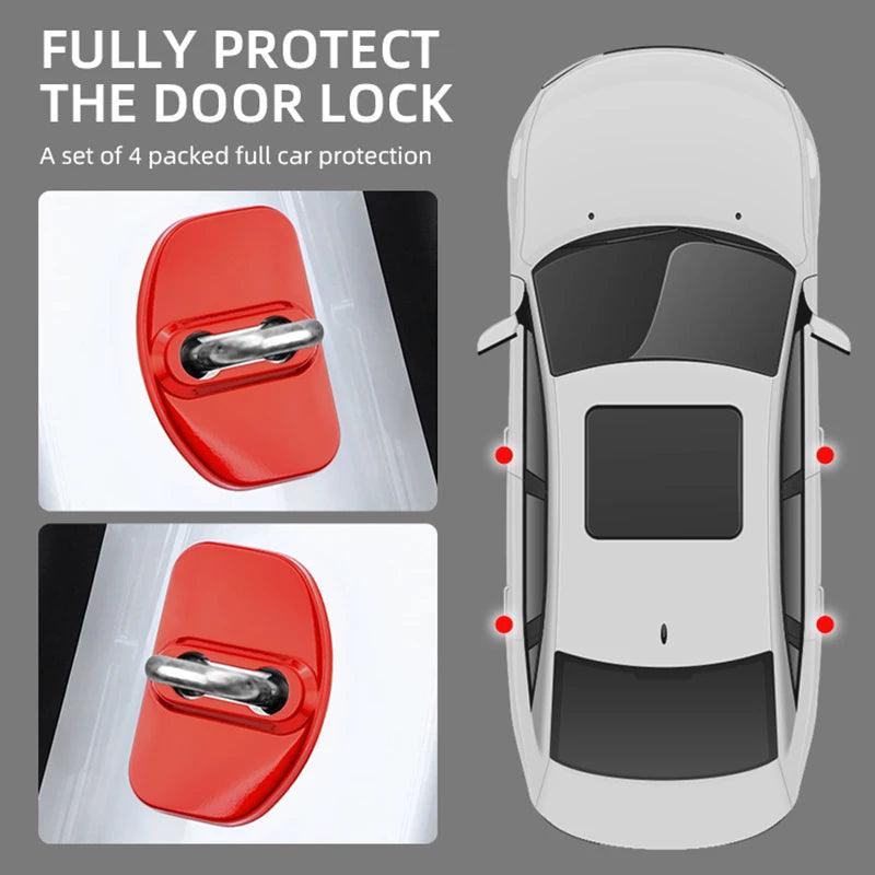 4pcs Stainless Steel Door Lock Covers Renault Scenic Laguna Captur
