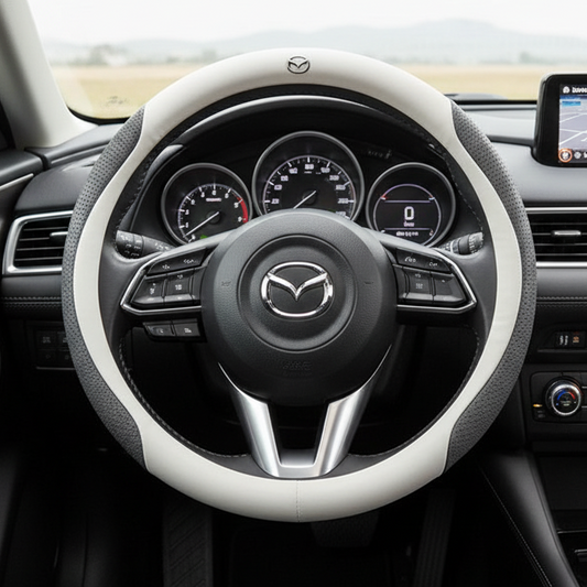Mazda Carbon Fiber Leather Steering Wheel Cover