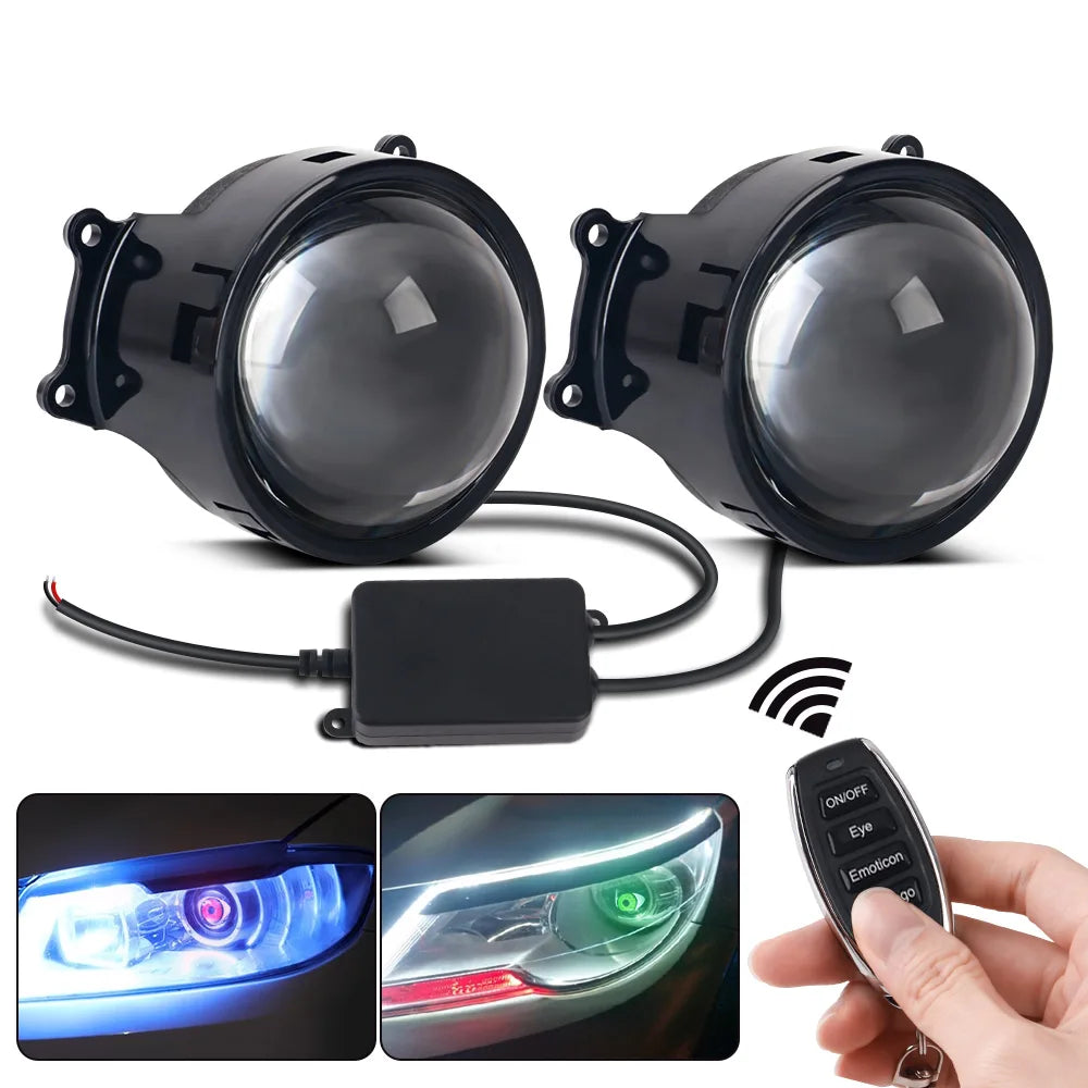 3-Inch Devil's Eye LED Headlight Retrofit Kit with Remote Control