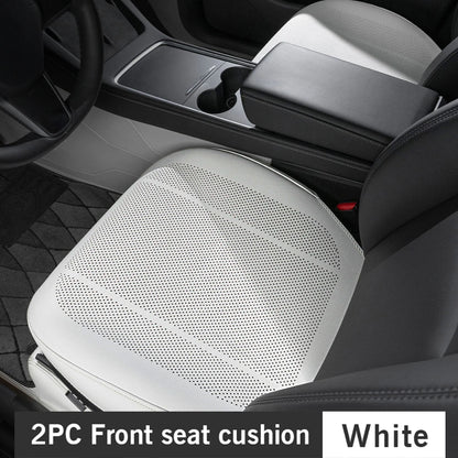 Tesla Car Seat Covers – Full Surround Nappa Leather, Breathable & Sweatproof All Seasons - 1PC White Front