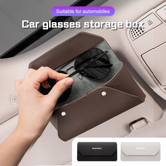 Haval Magnetic Leather Car Sunglasses Case