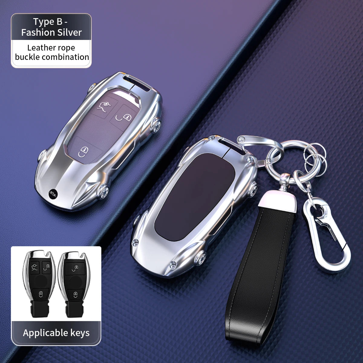 Mercedes-Benz Zinc Alloy Car Key Cover – A, C, E & S Class - Pink