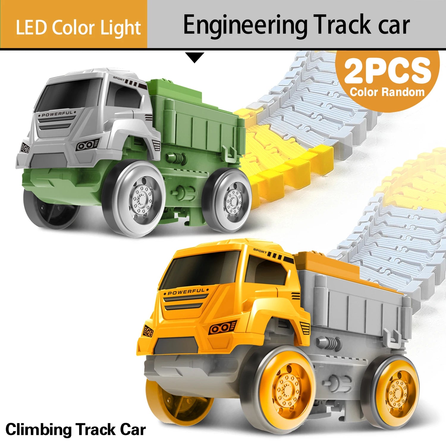 Kids Electric Track Car Set – Engineering Puzzle Racing Toy - 2pcs car-GC
