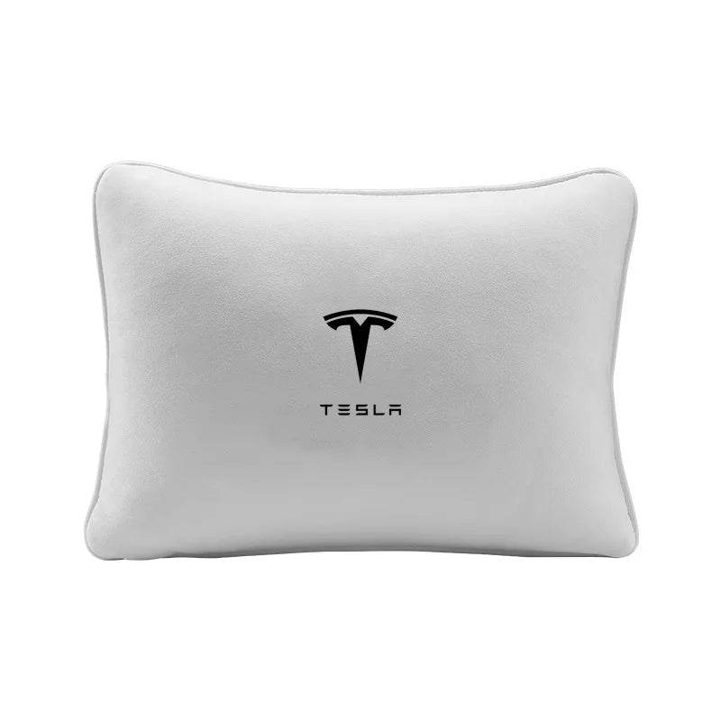 Tesla Car Headrest & Waist Pillow Set - Waist Pillow White