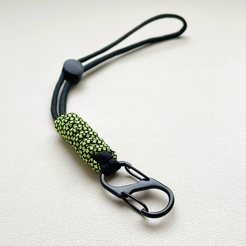 Hand Woven Paracord Keychain Wrist Strap with Quick Release Buckle